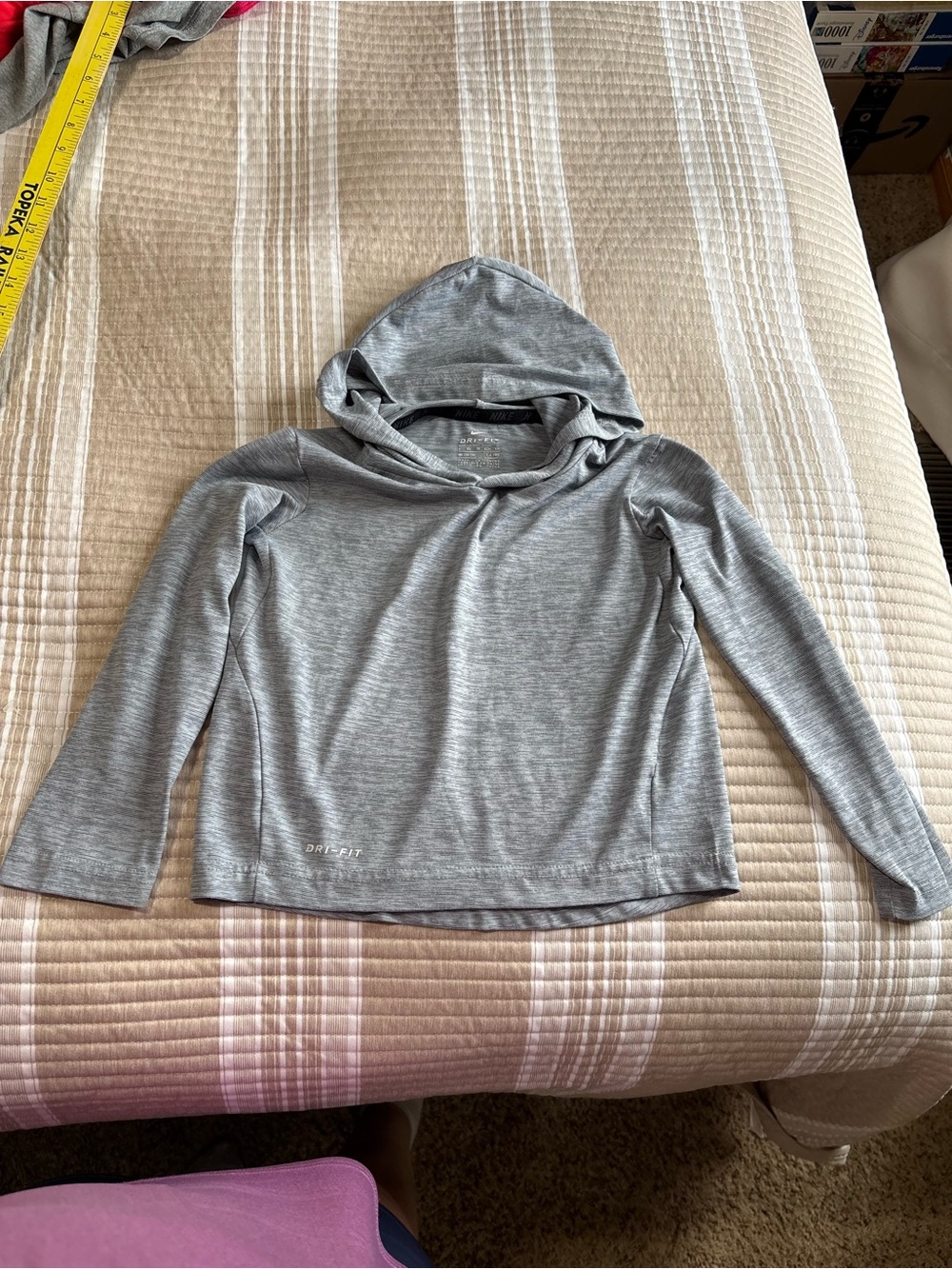 Nike Light Gray Dri-FIT Hooded Pullover